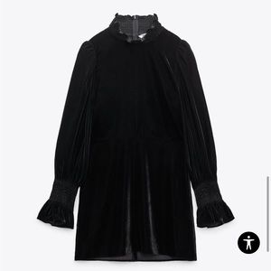 Zara Velvet Black Mini Dress